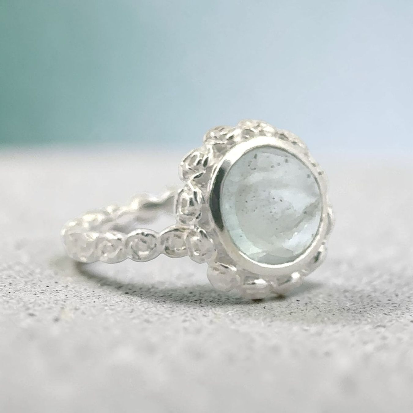 Olga Ribler Anelli: Feiner Silber Ring 925 mit Aquamarin Grösse 52 – Nuovo (secondo la descrizione) da Luzern venduto da Schmuckoutlet 5