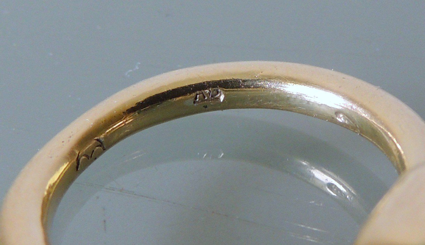 Anelli: Vergoldeter Silber 925 Fingerring mit Imitatstein Gr. 56 – Usato da Waldenburg venduto da schaller707 3