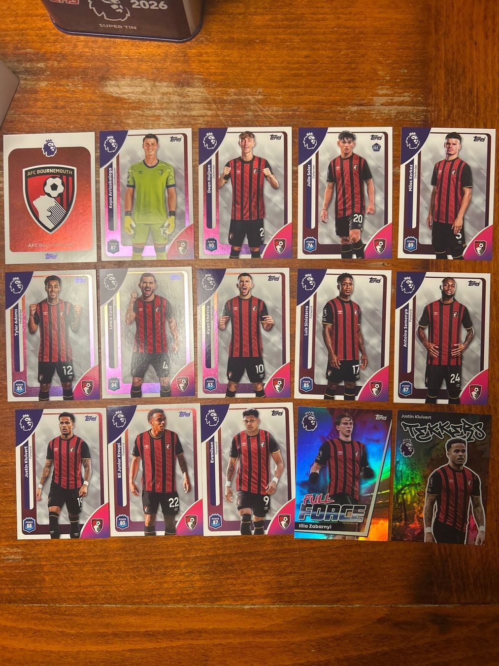 Topps Carte collezionabili: Topps Premier League 2026 Bournemouth Teamset – Usato da Zürich venduto da sfr_77p9