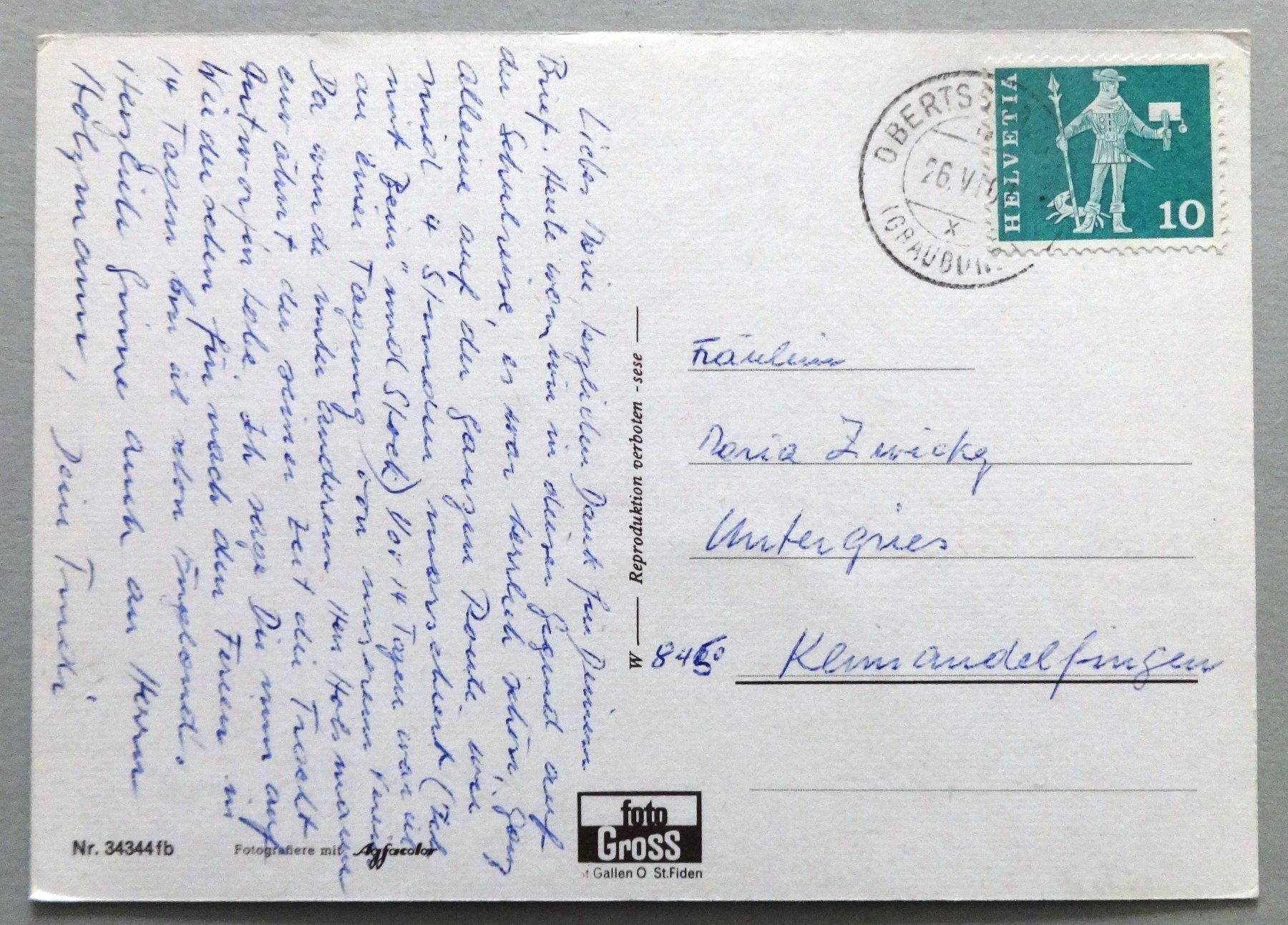 Cartoline postali: Gruss vom Heinzenberg – Usato da Fétigny venduto da Billy2miny 1