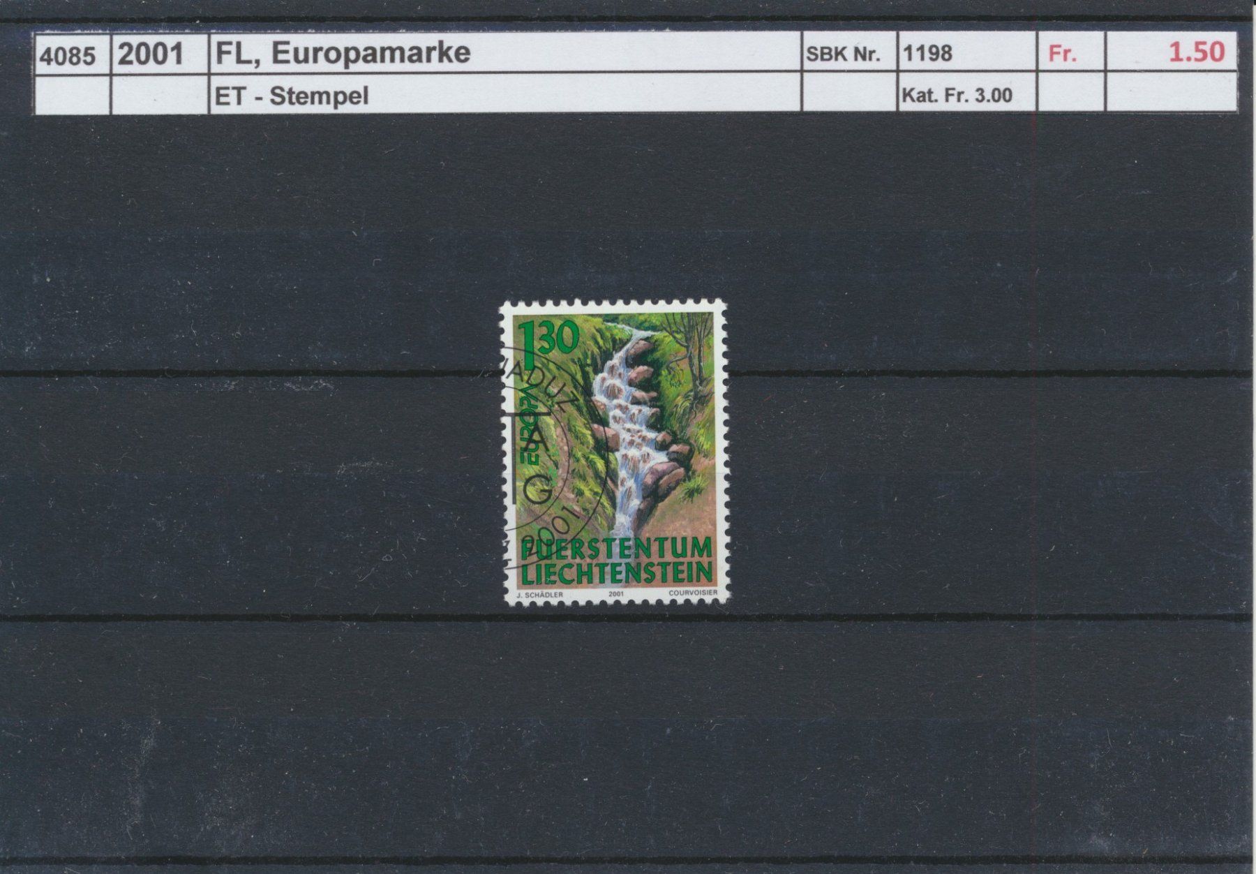 Alle Briefmarken: 2001 FL, "Europamarke", ET - Stempel – Gebraucht aus Winterthur von Zupogeru