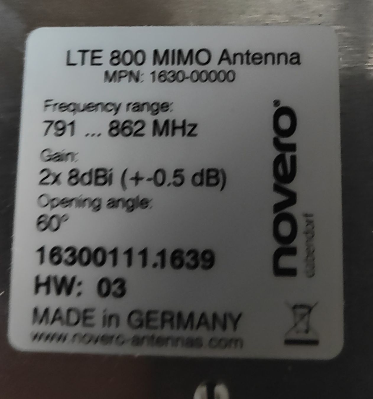 Radiocomunicazione: LTE 800 MIMO Antenna novero gebraucht – Usato da Bürglen TG venduto da rehaso2214