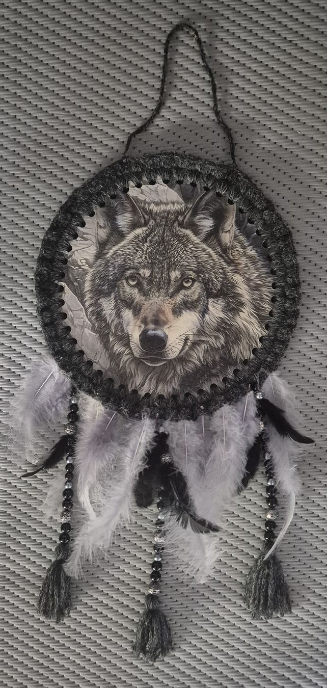 Tutte le decorazioni: Wolf Traumfänger (Handarbeit) – Nuovo e nell'imballaggio originale da Goldswil venduto da Sandra7319