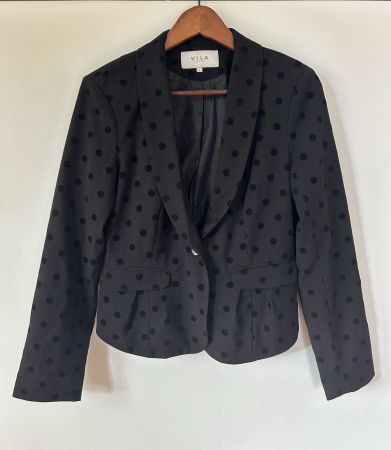 Blazer mit Samtpunkten, Anzugjacke, Vila, Gr. S, Kurzblazer