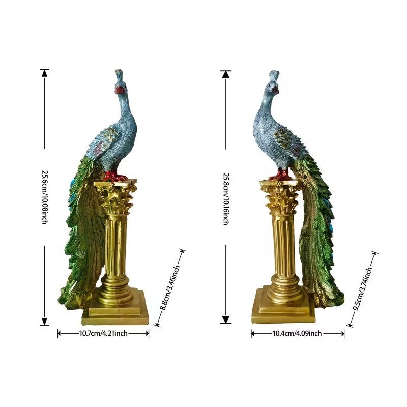 Statuette: 2 Pfau Deko Figur 🦚 exklusiv – Nuovo e nell'imballaggio originale da Bern venduto da Miraitrading 2