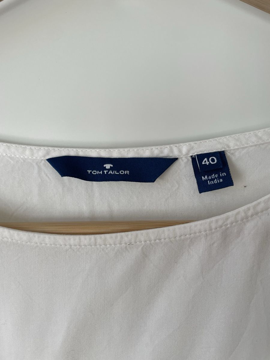 Tom Tailor Camicette: TOM TAILOR Elegante Bluse mit Spitzen-Manschetten – Gr 40 – Usato da Neukirch an der Thur venduto da bee88 3