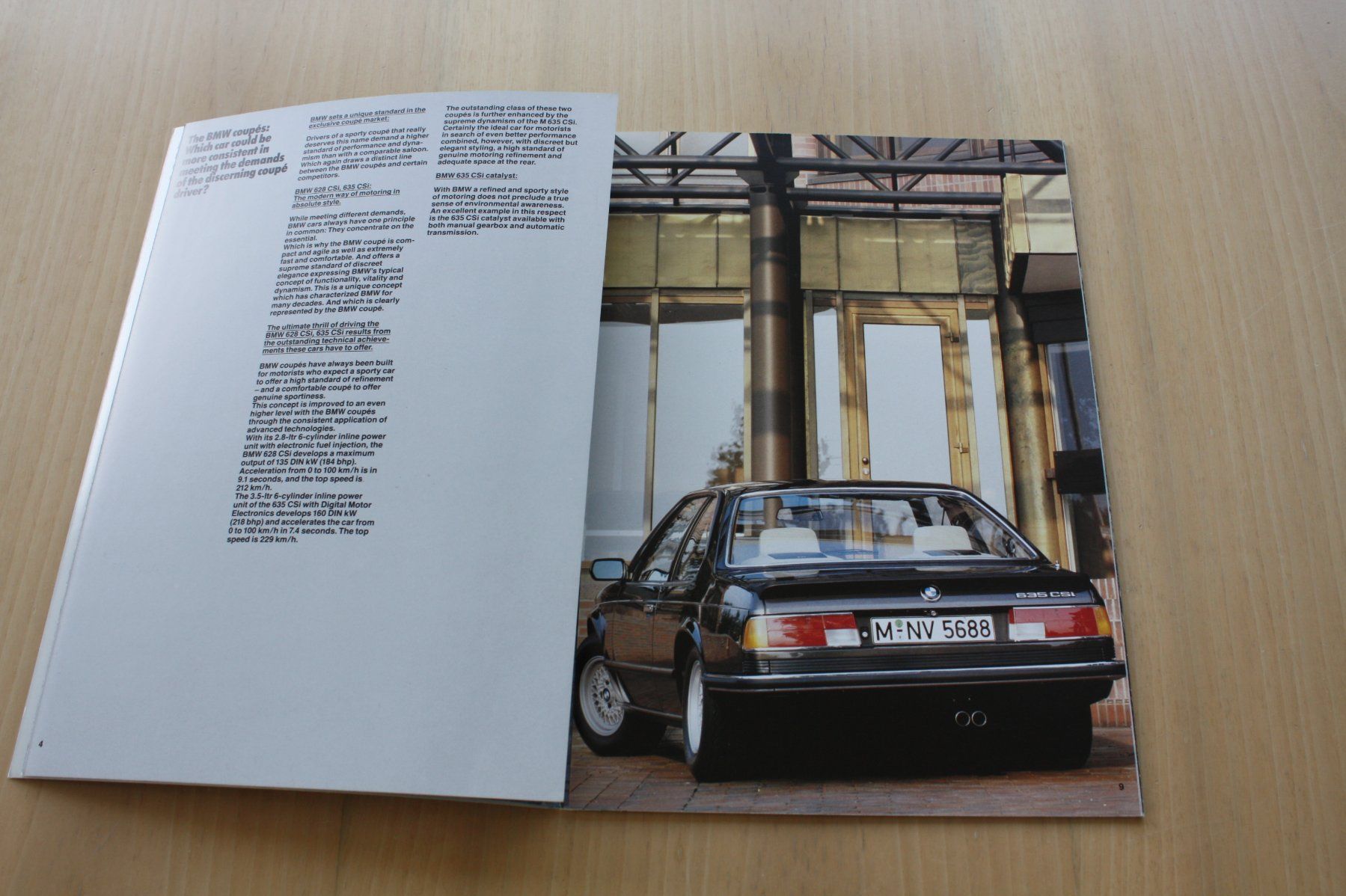 BMW Dokumente: BMW 6er 628CSI 635CSI Prospekt 2/1985 Englisch – Gebraucht aus Wikon von erwin400 2