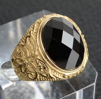 Men Ring black stone Stainless Steel