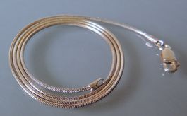 Vergoldete Silber 925 Schlangenkette Halskette 46,5 / 1,25
