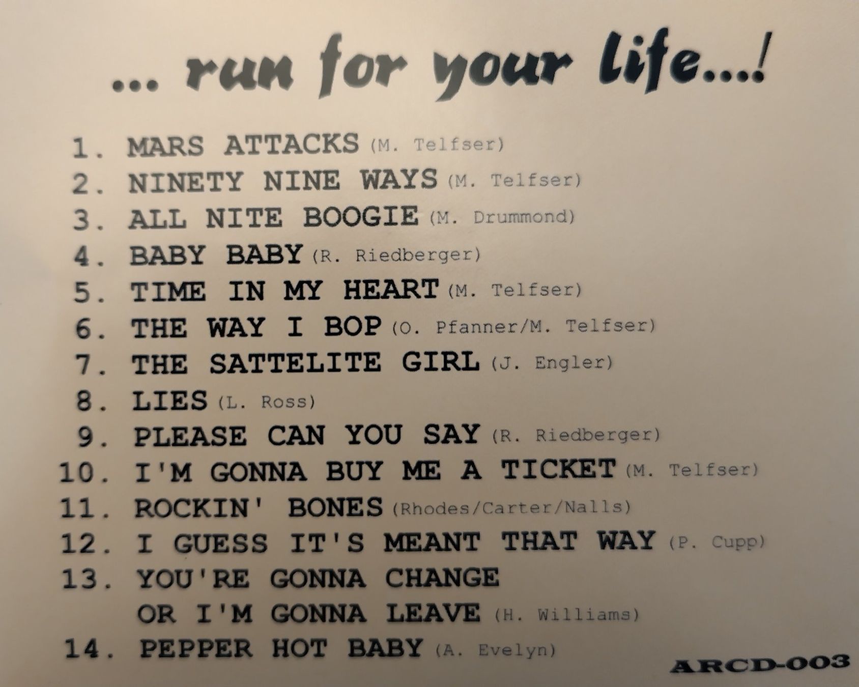 CD: Mars Attacks - run for your Life / Rock'n'Roll CD 1999 – Usato da Bellach venduto da JingleJerry 1