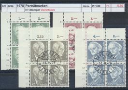 1978 "Porträtsmarken V", Viererblock, ET - Stempel