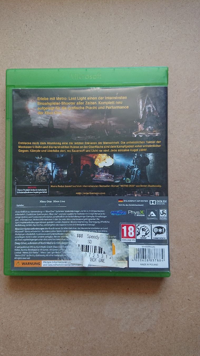 Spiele: Metro Last Light Redux Xbox One  – Gebraucht aus Chur von FreakofRarity 1