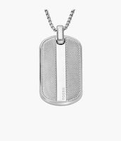 100% NEUF: Collier FOSSIL Machine Knurled acier inoxydable !