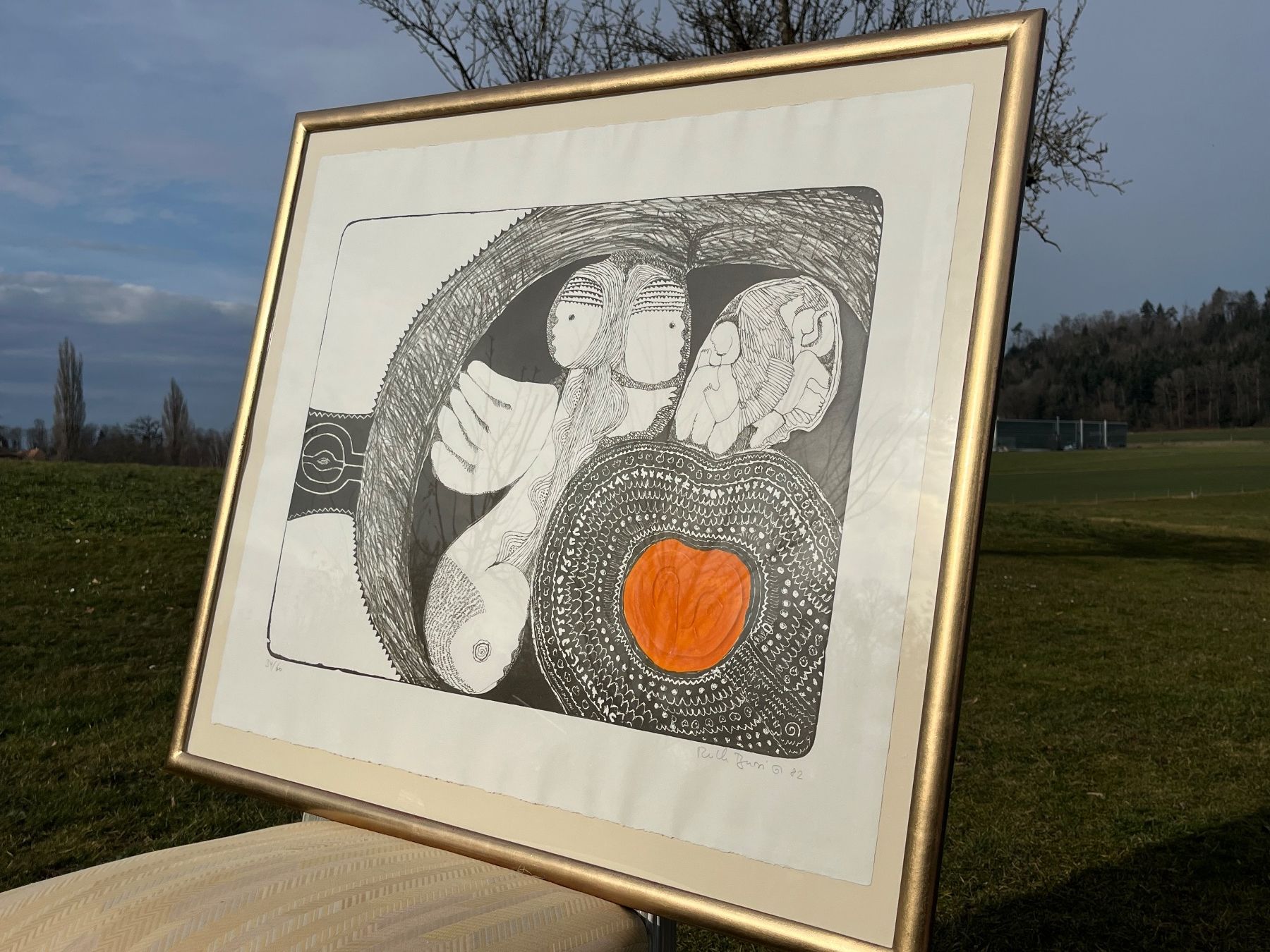 Grafica & Litografie: Bild mit Rahmen Ruth Burri 34/ 60 – Usato da Allmendingen b. BE venduto da juair 7