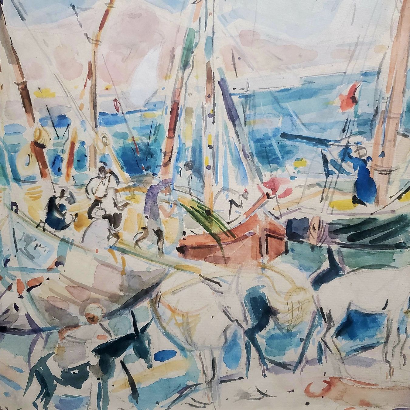 Dipinti: Original post impressionistische Aquarell Margo Veillon 1947 – Usato da Opfikon venduto da Diversamente 4