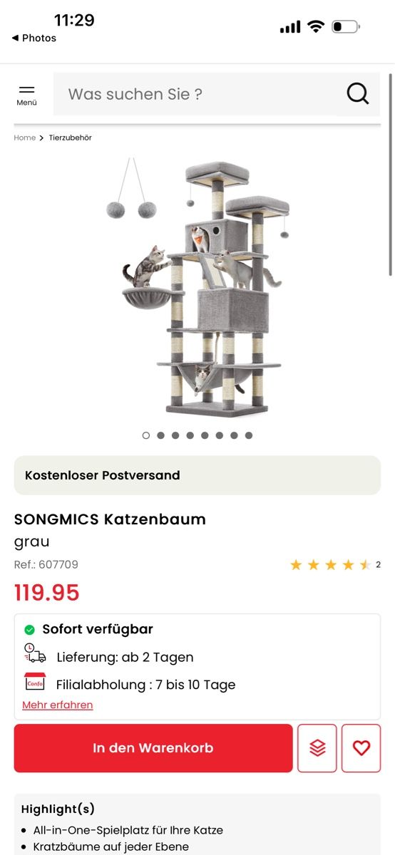 Tiragraffi: Cat tree scratching post grey multi-level,  NEW – Nuovo e nell'imballaggio originale da Effretikon venduto da expiredrice 5