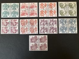 Schweiz - 1977 Volksbräuche Viererblock ET Stempel Engistein