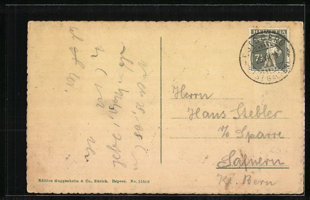 Cartoline postali: AK Flawil, Ortpanorama mit Säntis, 1919 – Usato da Berlin venduto da bartko-reher 1