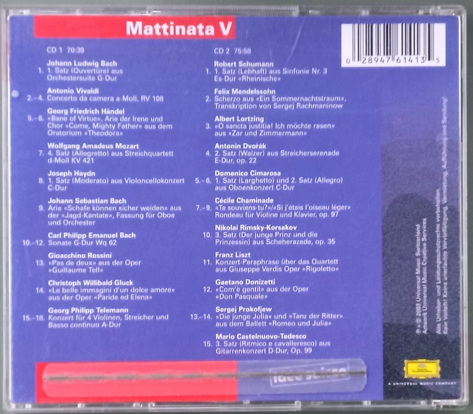 CD: Doppel CD - Matinata V - Klassische Musik – Usato da Niederuzwil venduto da lubimaja 1