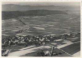 Messen SO Flugaufnahme mit Limpachtal , 1953
