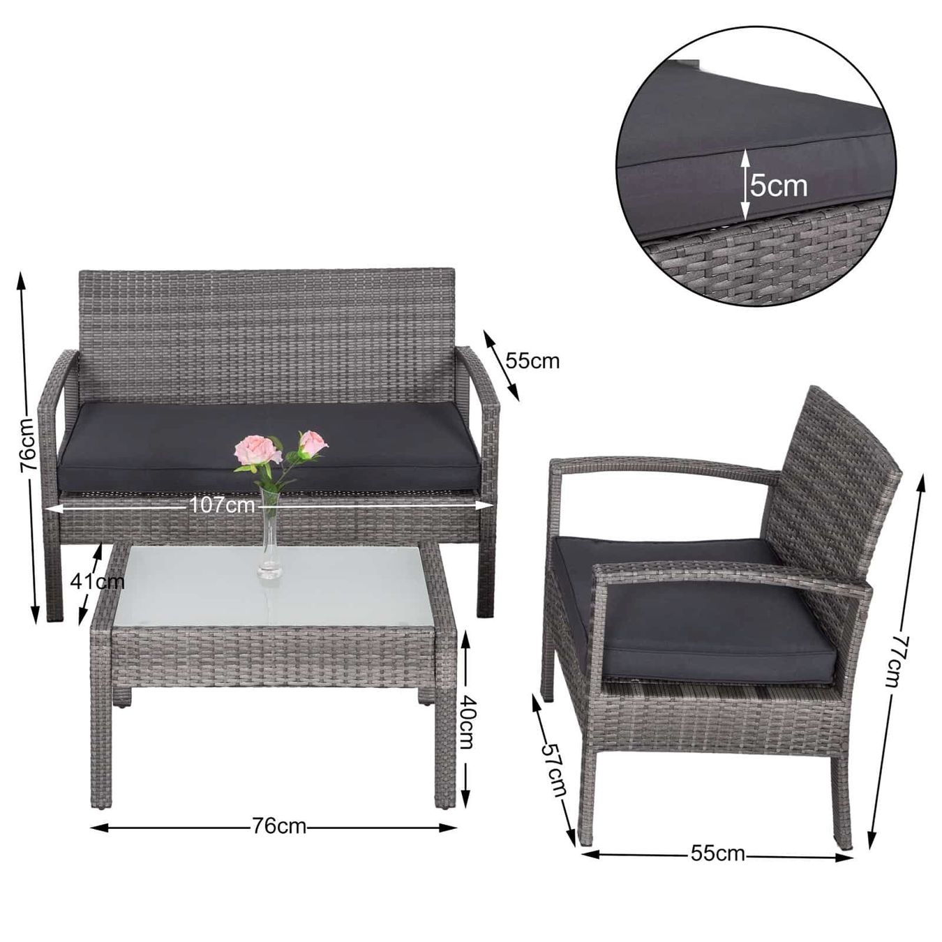 Set di tavolo e panche: Polyrattan Garten-Sitzgruppe – Nuovo e nell'imballaggio originale da Winterthur venduto da aredo 3