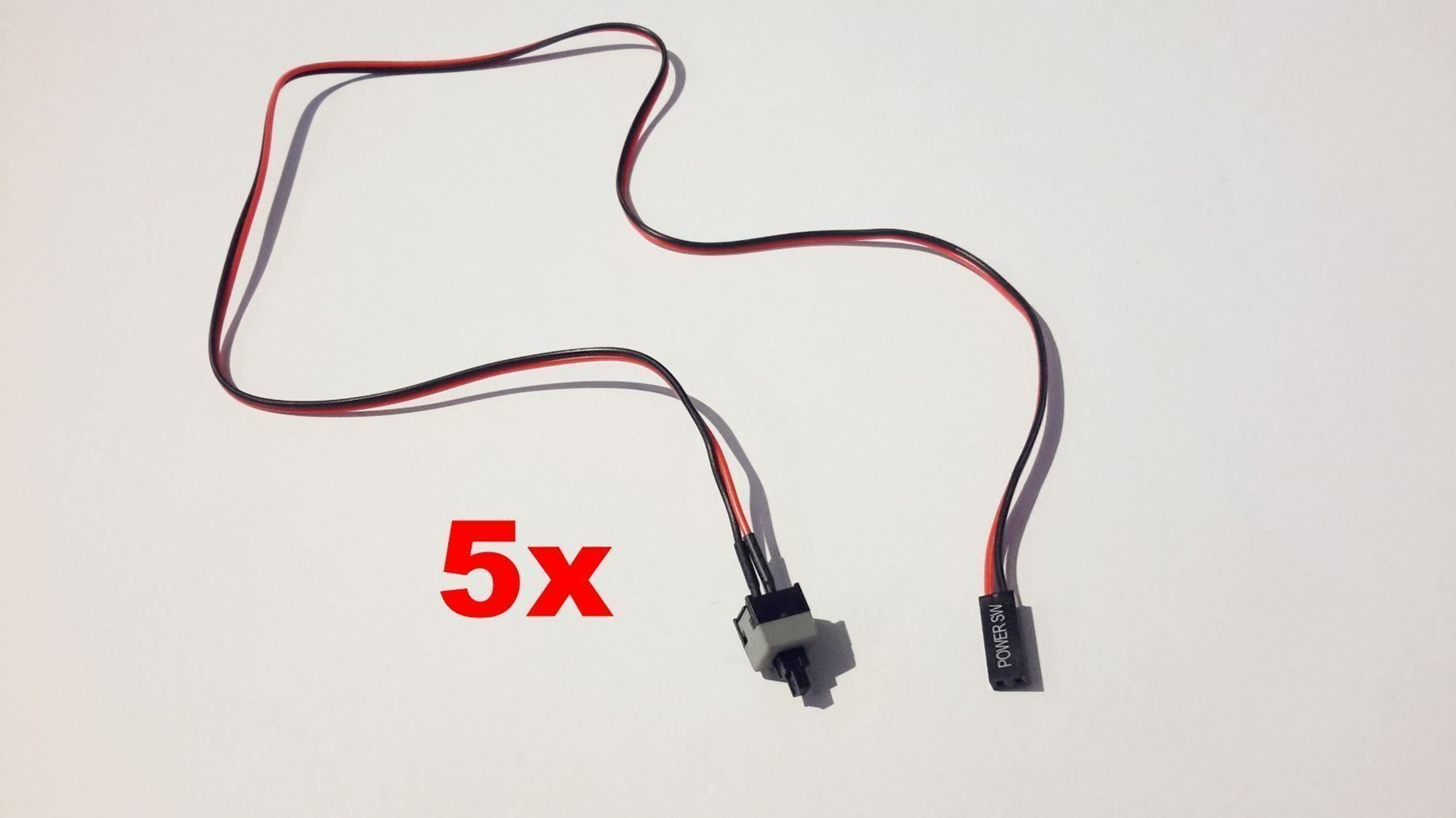 Schalter: 5x ATX Power Switch, Micro-Taster, 50cm – Neu und originalverpackt aus St. Gallen von cointec