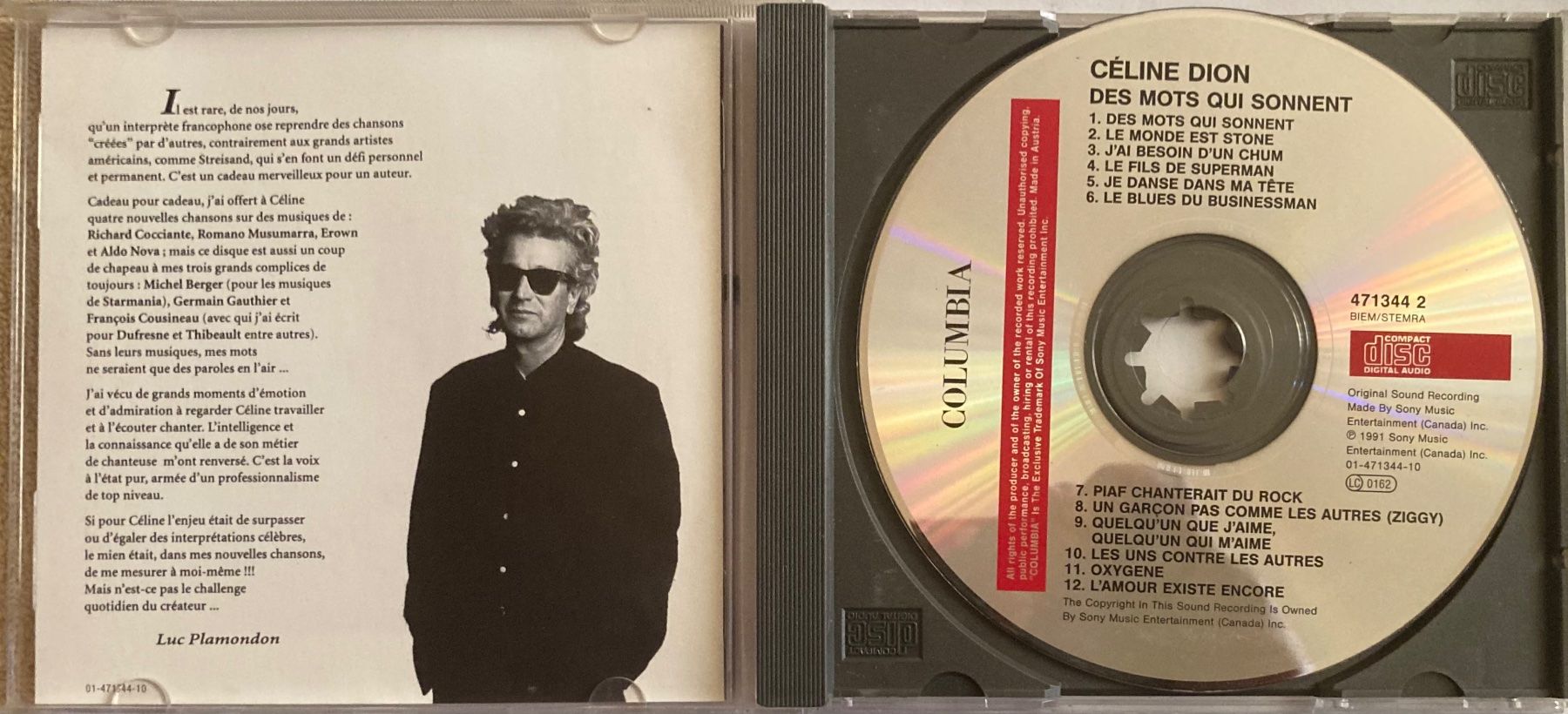 CD: CÉLINE DION - DES MOTS QUI SONNENT – Usato da Poliez-Pittet venduto da Newtown-Records 2