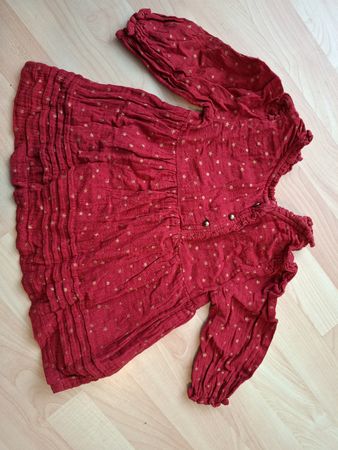 süsses rotes Mädchenkleid, Grösse 81, Langarm