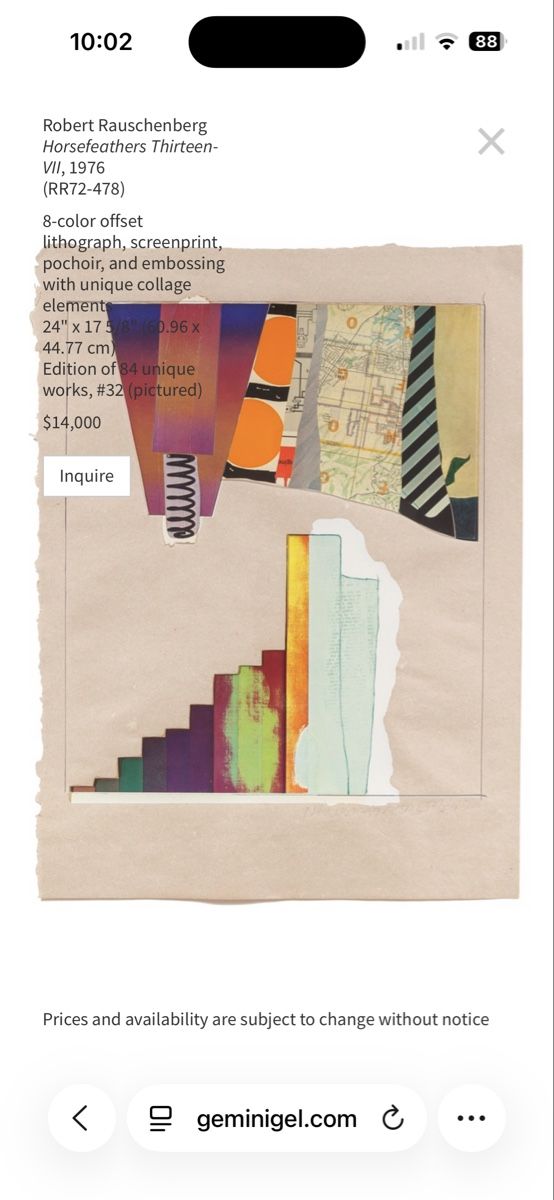 Grafica & Litografie: Robert Rauschenberg Handsigned Lithograph – Usato da Zürich venduto da Troy_K 9