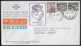 1951 KLM 1.Luftpost Australien-Holland sehr schön Top ab 1.-