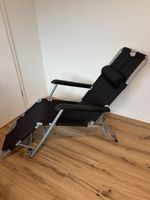 Liegestuhl Campingstuhl schwarz 2er Set