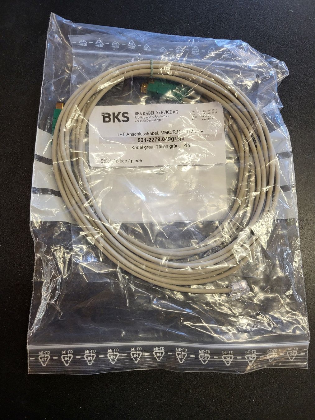 BKS Cavi: BKS T+T Anschlusskabel – Nuovo e nell'imballaggio originale da Alpnach Dorf venduto da str_jdw2