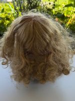 Puppenperücke, Echthaar Perücke, blond, Glorex, K: 34 L:18cm