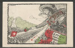 Carte P ( Reception des Troupes à Neuchatel 1916 )