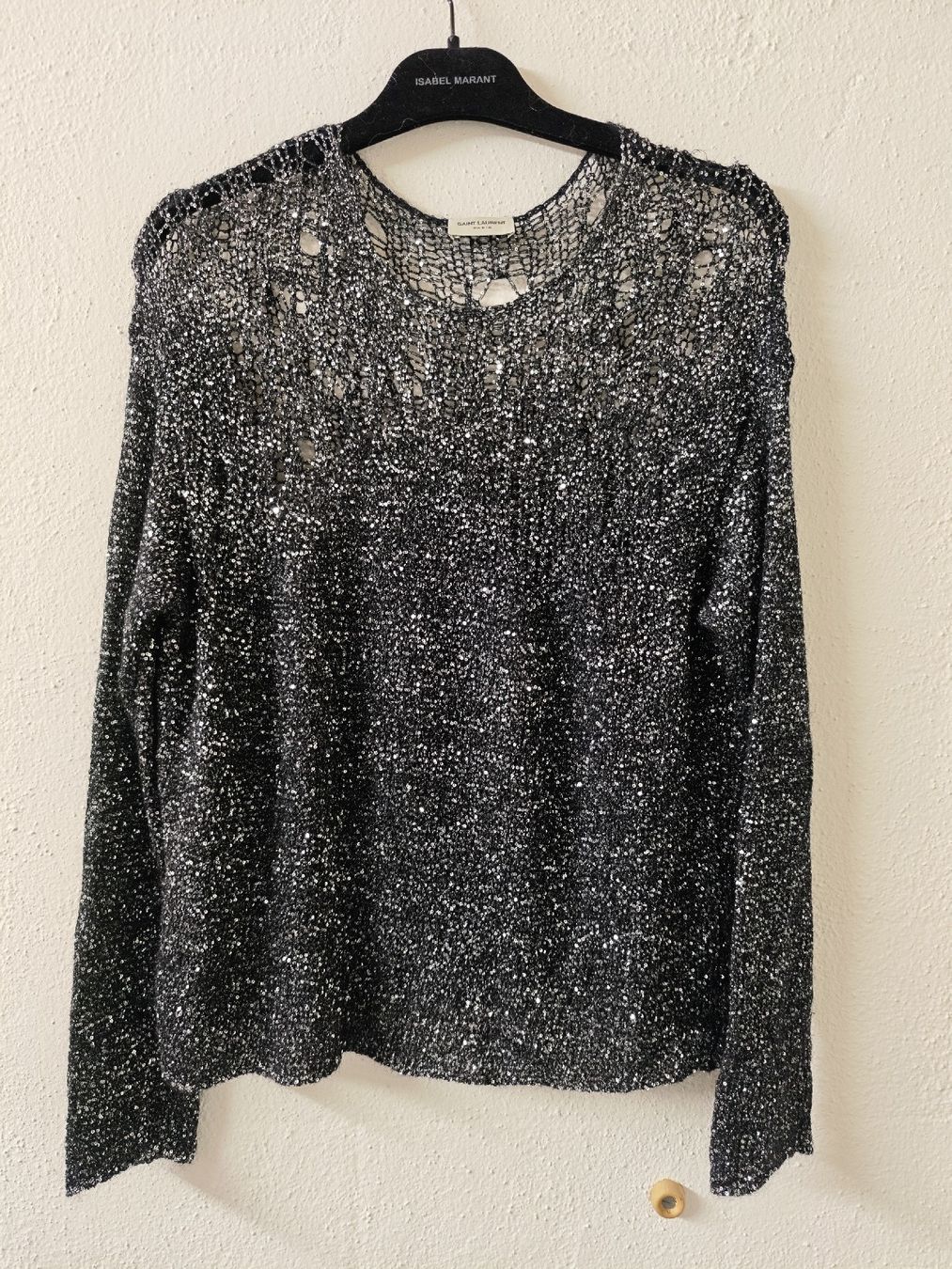 Saint Laurent Maglioni & Felpe: SAINT LAURENT Strickpullover Minipailetten Netz – Usato da Erlenbach ZH venduto da nlh