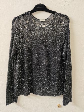 SAINT LAURENT Strickpullover Minipailetten Netz