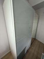 Schwebetürenschrank weiss/grau Spiegel mit 6 Türen gebraucht