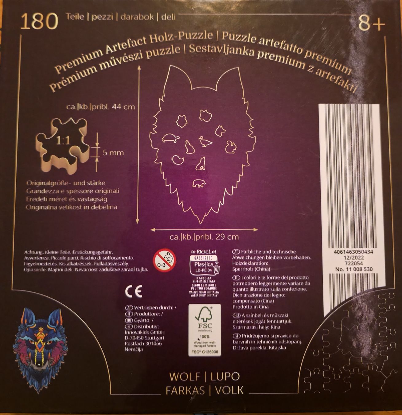Puzzle: Holzpuzzle Wolf 180 teile – Usato da Bronschhofen venduto da Er-winV 2