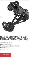 SRAM SCHALTWERK EX1 8-FACH LONG CAGE SCHWARZ (MAX 48Z)
