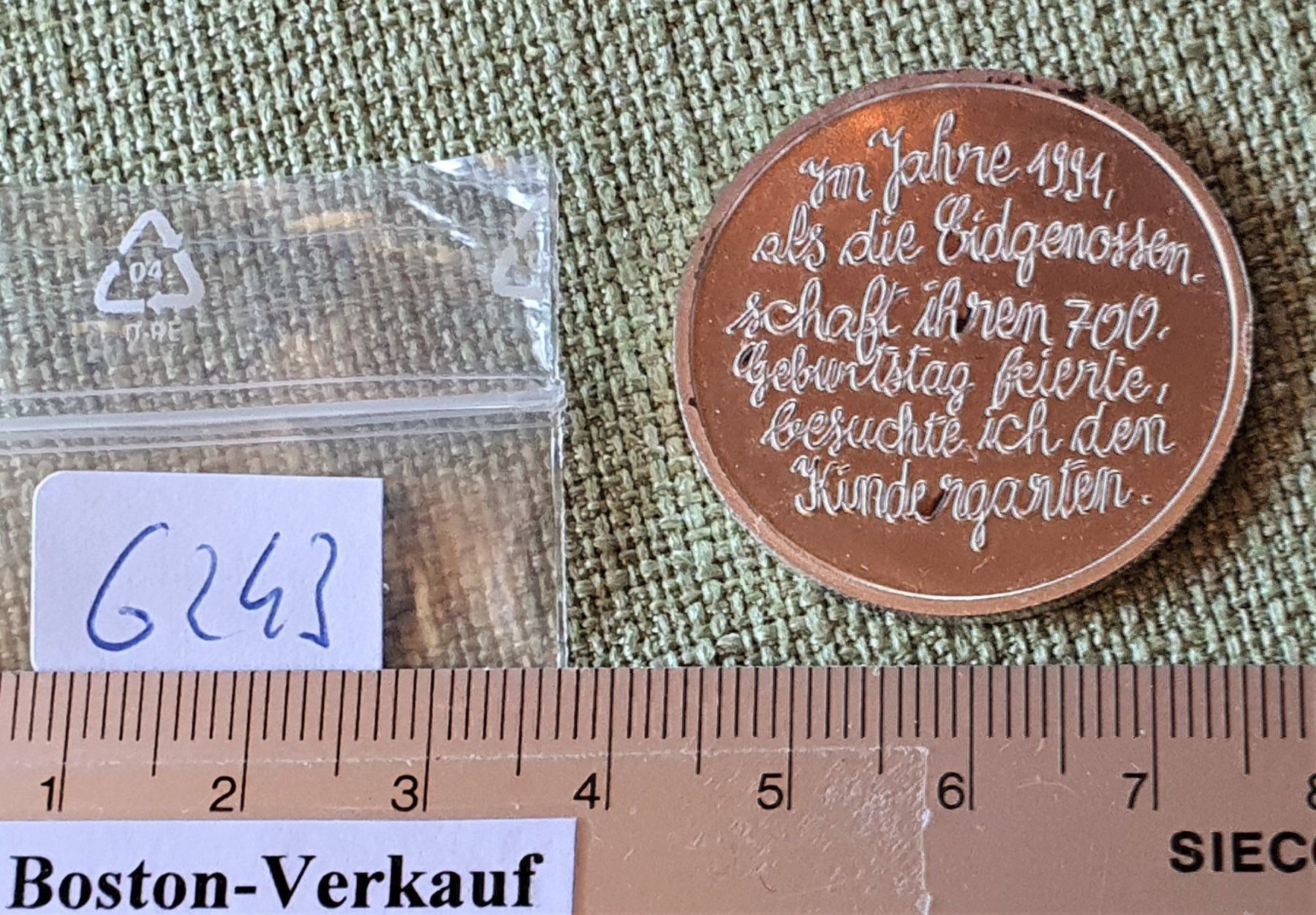 Coperchi dei cremini per caffè: G243 - 700 Jahre Schweiz / Kindergarten – Usato da Reinach BL venduto da Boston-Verkauf 2