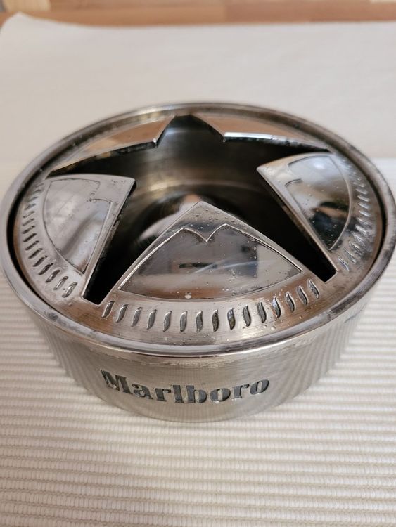 Marlboro, Design Wind Aschenbecher Edelstahl / Alu Sil