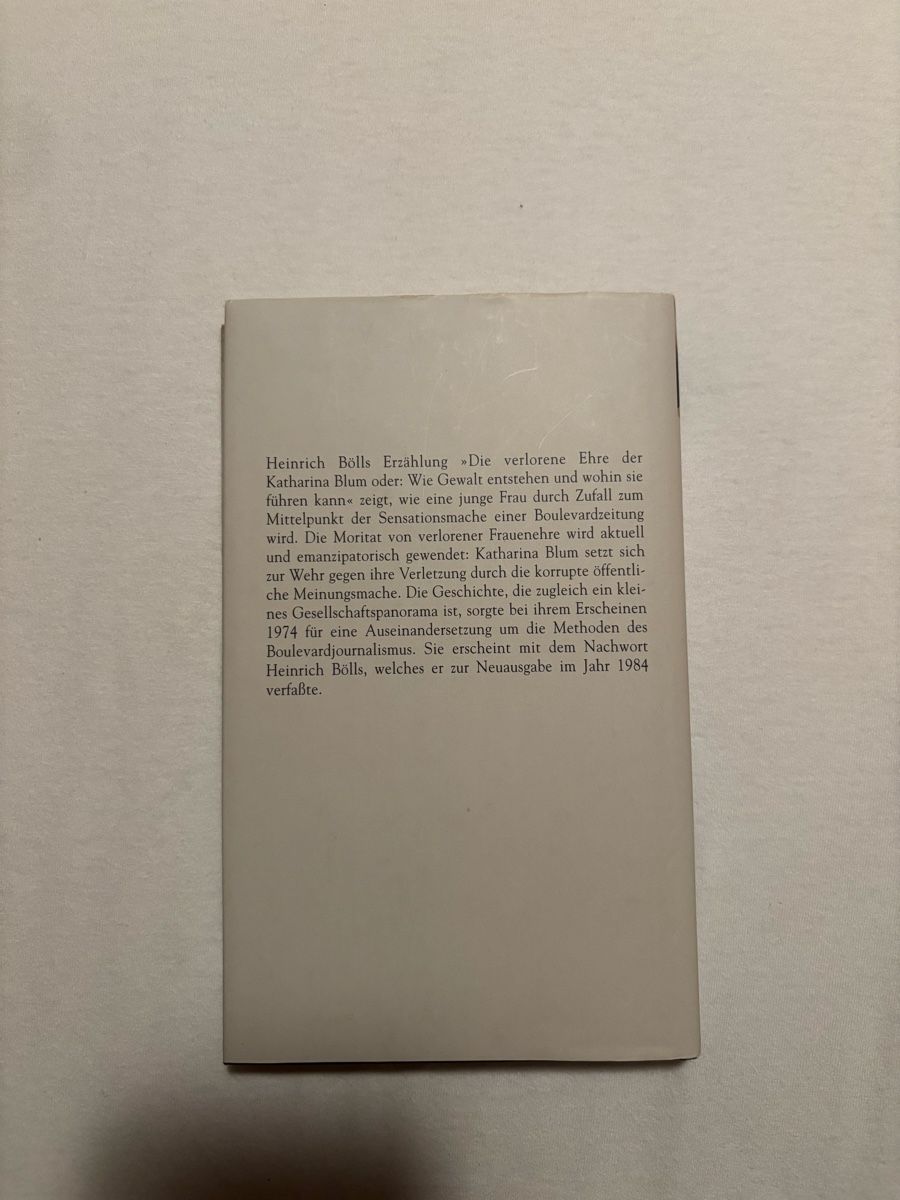 Libri: Die verlorene Ehre der Katharina Blum – Usato da Schwende venduto da tan_686w 1