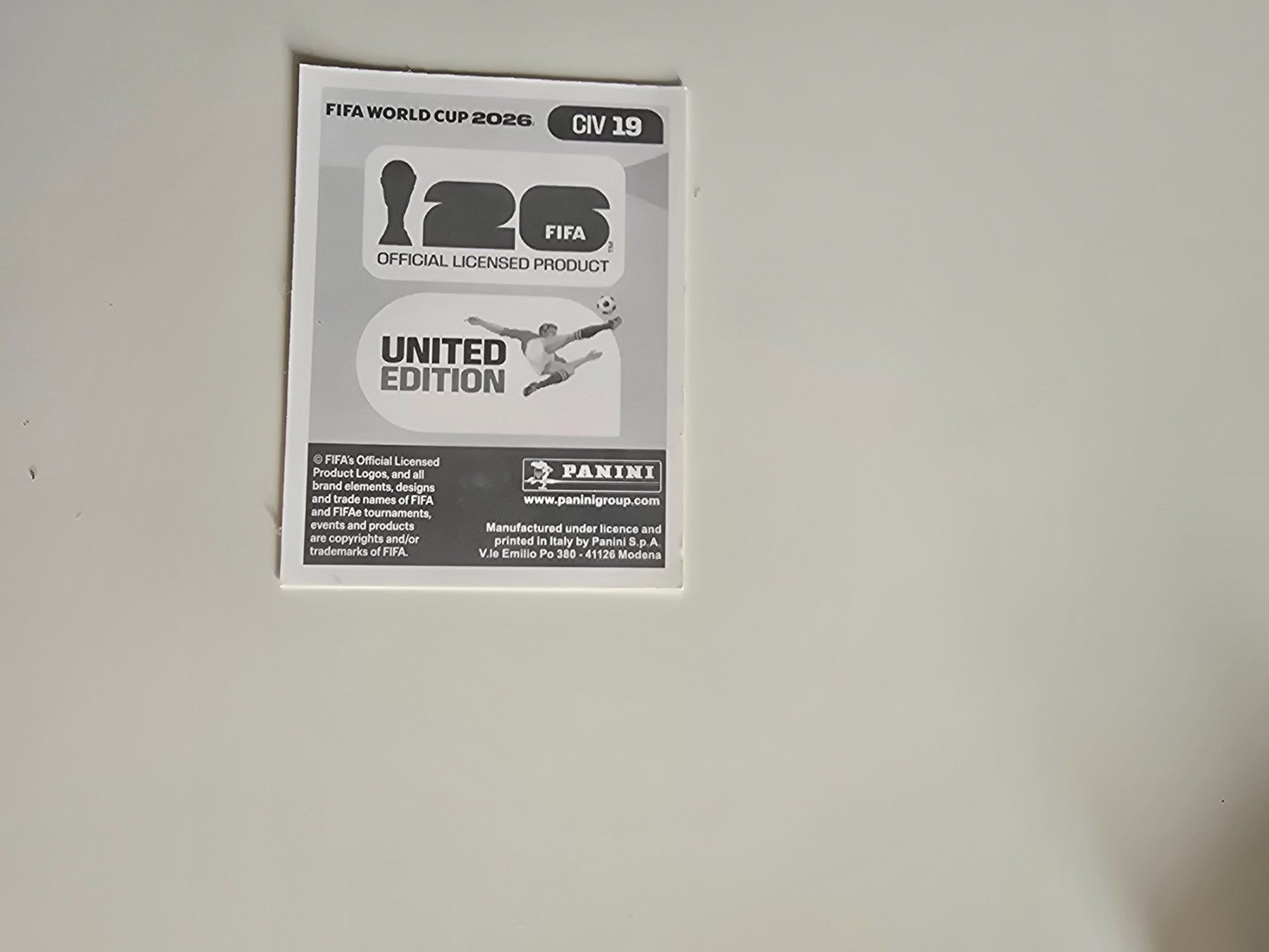 Panini Carte collezionabili: Panini WM 26 - CIV 19 – Nuovo (secondo la descrizione) da Tennwil venduto da mal_2fhf 1