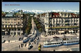 Zürich, Bahnhofstrasse mit Hotel Schwei
