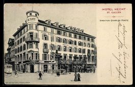 AK St. Gallen, Hotel Hecht, Dir. Charles Poetz, Hotel Brocke