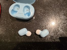 Kabellose Kopfhörer TWS Bluetooth Blau mit Ladebox
