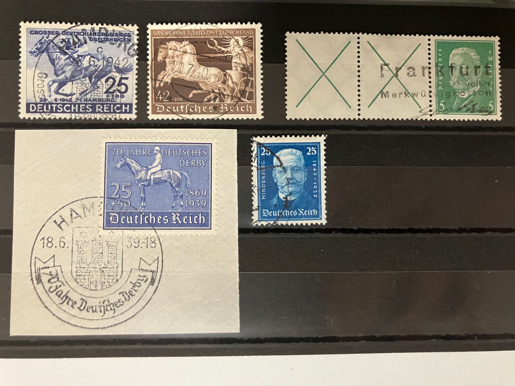 Tutti i francobolli: Deutsches Reich, 5 vers. Werte, gestempelt – Usato da Würenlos venduto da Eulenpostuhu