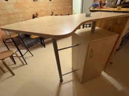 Bar Tresen mit Unterschrank Buche Optik gebraucht