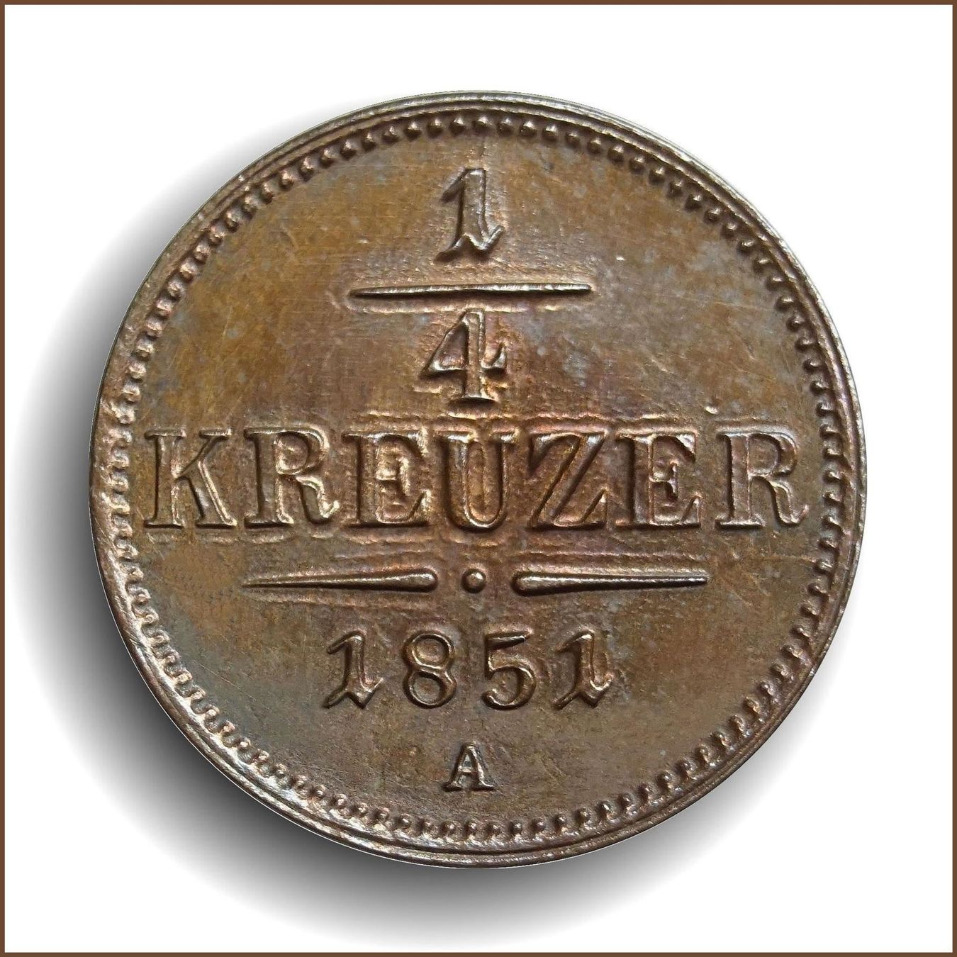 Alle Münzen: 1/4 Kreuzer 1851 UNZ – Neu (gemäss Beschreibung) aus Flamatt von samowarow 2