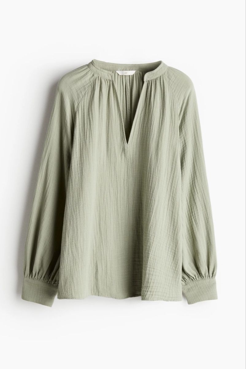 H&M Camicette: H&M Green musselin Bluse - Gr. S – Usato da Zürich venduto da Eb_ 1